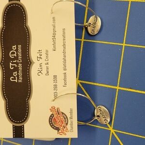 Family Silver Tone Charm Circle Earrings - Grandma
